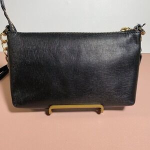 KIKO Black Leather Crossbody Bag Genuine Leather